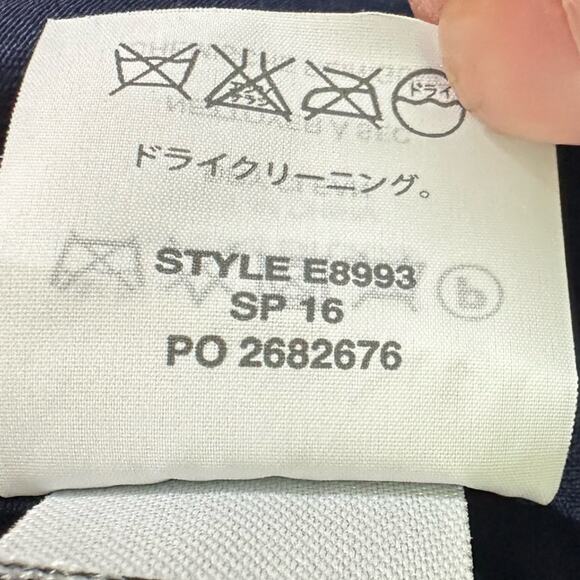 J. Crew Shift Dress E8993 Blue  Striped Scalloped Hem Grommets Size 2 - Picture 11 of 16